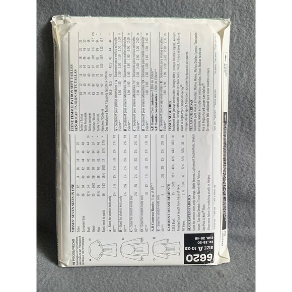 Sewing Pattern 6620 Misses Shirt Size 10-22 By Simplicity - Picture 2 of 2